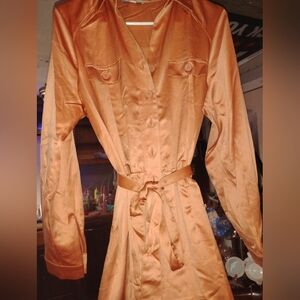 Chic Orange Satin pantset with Belt